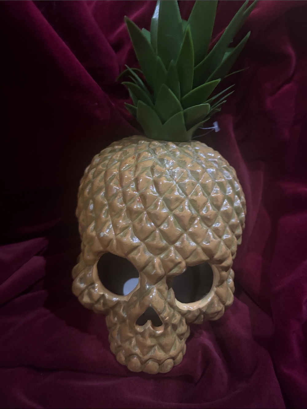 Target Hyde & Eek 2021 Pineapple Light Up Skull Indoor Decor  New Without Tags